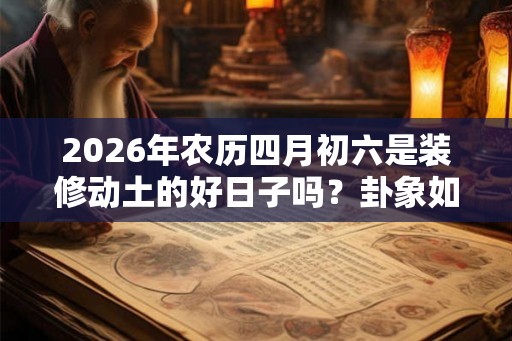 2026年农历四月初六是装修动土的好日子吗？卦象如何？