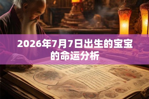 2026年7月7日出生的宝宝的命运分析