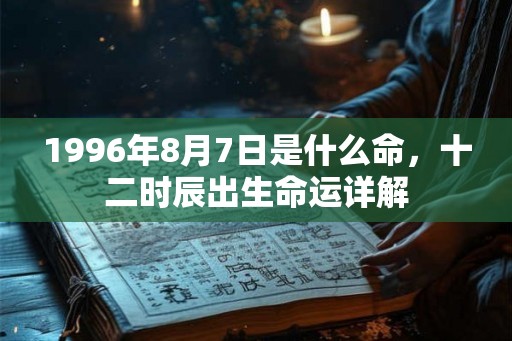 1996年8月7日是什么命，十二时辰出生命运详解