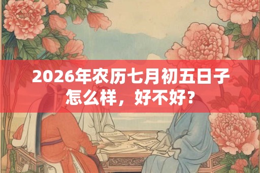 2026年农历七月初五日子怎么样，好不好？