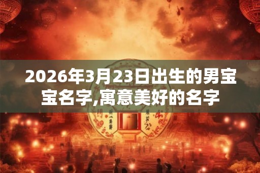 2026年3月23日出生的男宝宝名字,寓意美好的名字