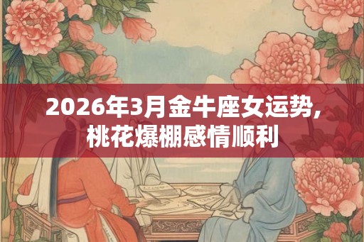 2026年3月金牛座女运势,桃花爆棚感情顺利