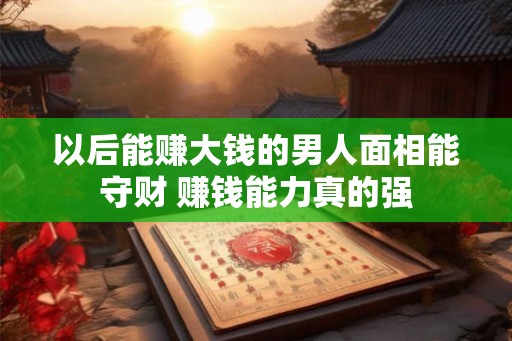 以后能赚大钱的男人面相能守财 赚钱能力真的强