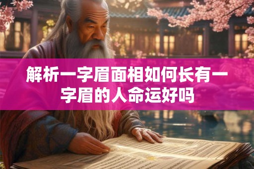解析一字眉面相如何长有一字眉的人命运好吗