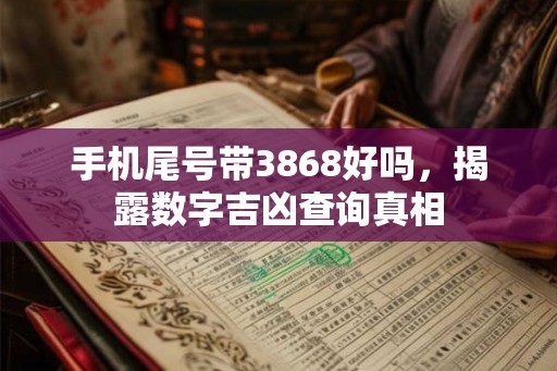 手机尾号带3868好吗，揭露数字吉凶查询真相