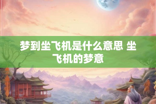 梦到坐飞机是什么意思 坐飞机的梦意