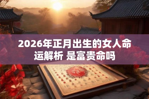 2026年正月出生的女人命运解析 是富贵命吗