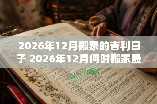 2026年12月搬家的吉利日子 2026年12月何时搬家最吉利