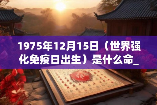 1975年12月15日(世界强化免疫日出生)是什么命_命运如何 1975年12月15日(世界强化免疫日出生)是什么命_命运如何