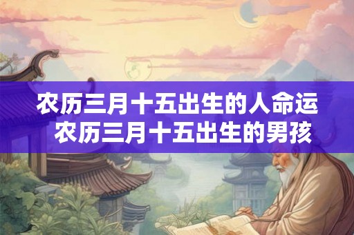农历三月十五出生的人命运  农历三月十五出生的男孩命运