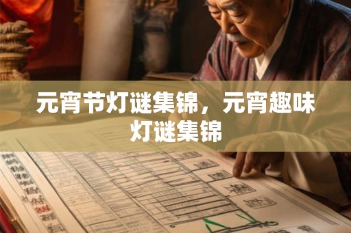 元宵节灯谜集锦，元宵趣味灯谜集锦