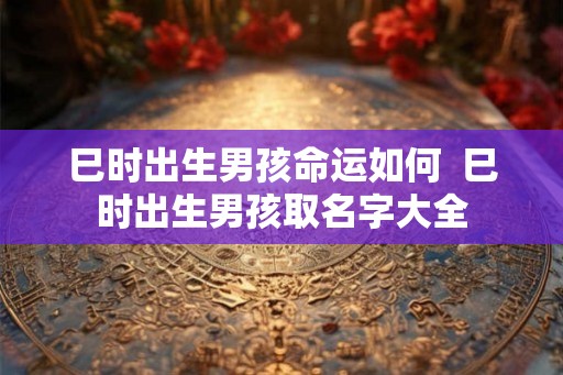 巳时出生男孩命运如何  巳时出生男孩取名字大全