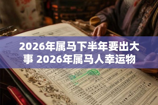 2026年属马下半年要出大事 2026年属马人幸运物