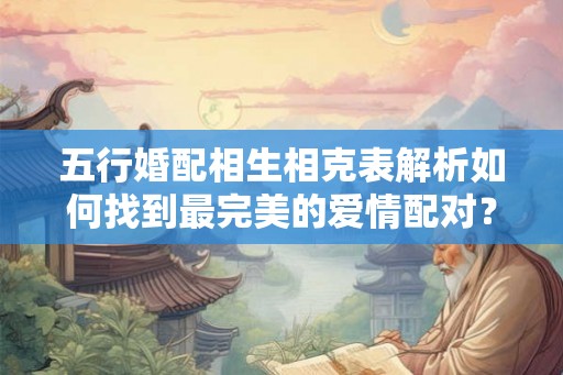 五行婚配相生相克表解析如何找到最完美的爱情配对？