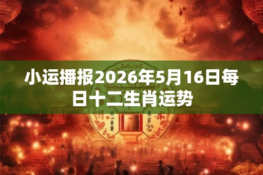 小运播报2026年5月16日每日十二生肖运势