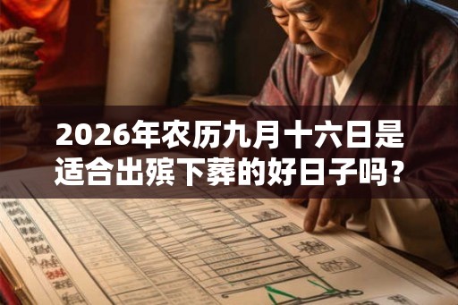 2026年农历九月十六日是适合出殡下葬的好日子吗? 2026年农历九月十六日是适合出殡下葬的好日子吗?