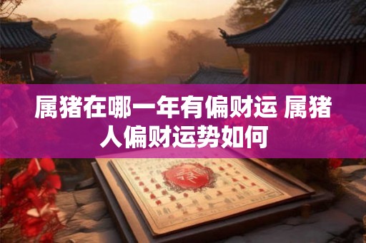 属猪在哪一年有偏财运 属猪人偏财运势如何