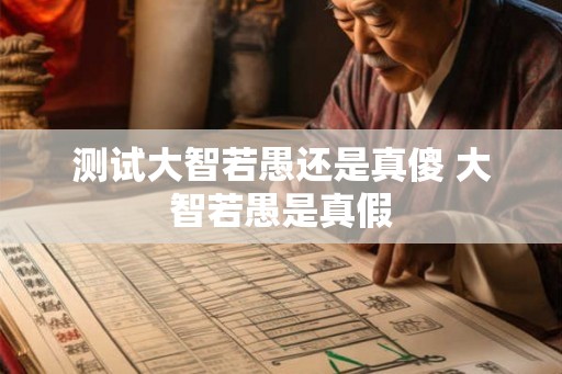 测试大智若愚还是真傻 大智若愚是真假