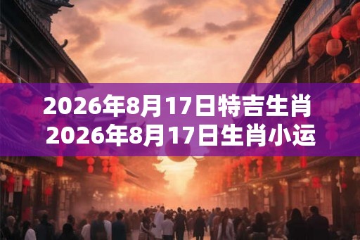 2026年8月17日特吉生肖 2026年8月17日生肖小运播报