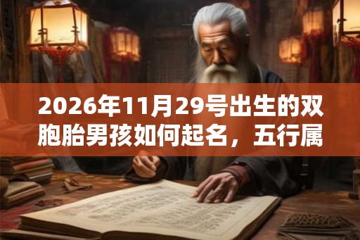 2026年11月29号出生的双胞胎男孩如何起名，五行属什么