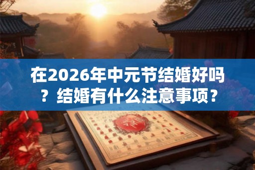 在2026年中元节结婚好吗？结婚有什么注意事项？
