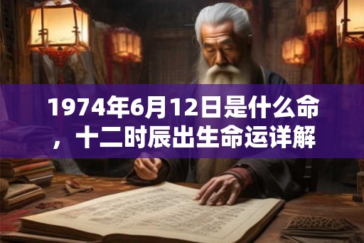 1974年6月12日是什么命，十二时辰出生命运详解