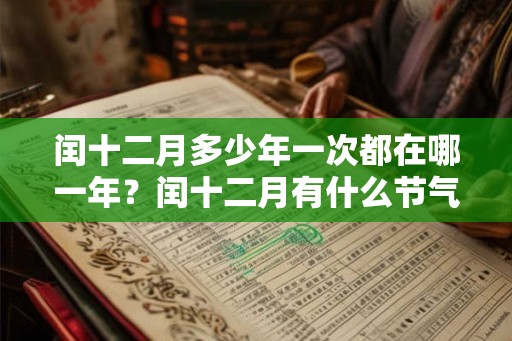 闰十二月多少年一次都在哪一年？闰十二月有什么节气？