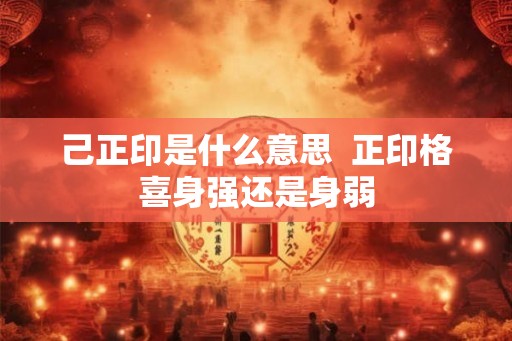 己正印是什么意思  正印格喜身强还是身弱