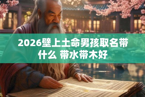 2026壁上土命男孩取名带什么 带水带木好