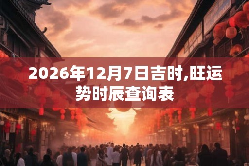 2026年12月7日吉时,旺运势时辰查询表
