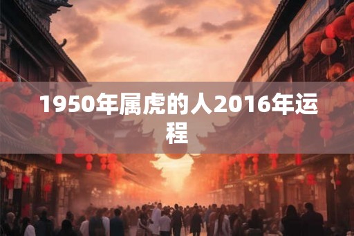 1950年属虎的人2016年运程