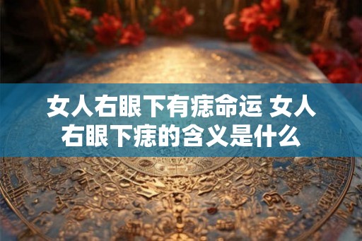 女人右眼下有痣命运 女人右眼下痣的含义是什么