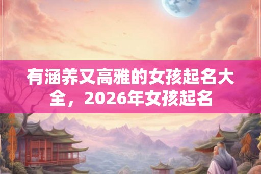 有涵养又高雅的女孩起名大全，2026年女孩起名