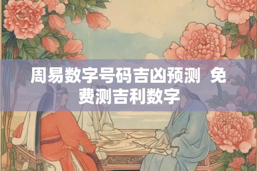 周易数字号码吉凶预测  免费测吉利数字
