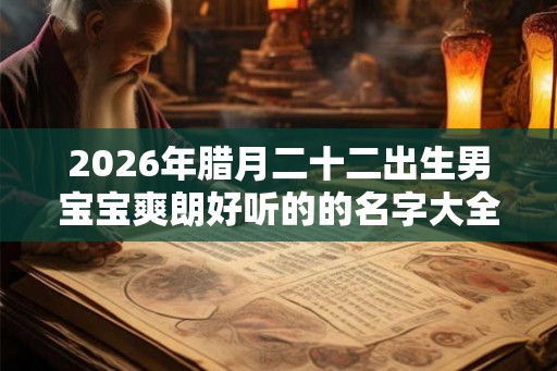 2026年腊月二十二出生男宝宝爽朗好听的的名字大全