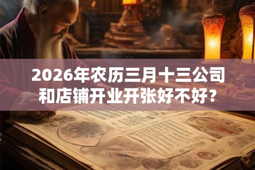 2026年农历三月十三公司和店铺开业开张好不好？