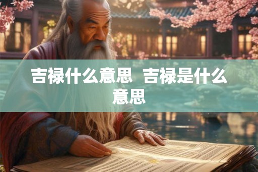 吉禄什么意思  吉禄是什么意思