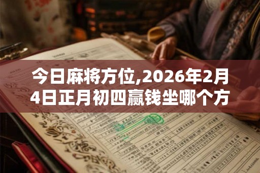 今日麻将方位,2026年2月4日正月初四赢钱坐哪个方向