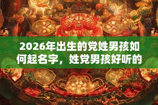 2026年出生的党姓男孩如何起名字，姓党男孩好听的名字