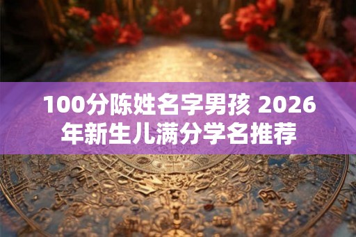 100分陈姓名字男孩 2026年新生儿满分学名推荐