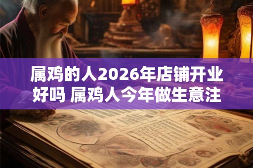 属鸡的人2026年店铺开业好吗 属鸡人今年做生意注意事项