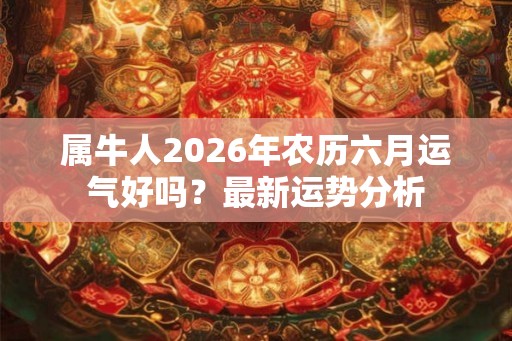 属牛人2026年农历六月运气好吗？最新运势分析