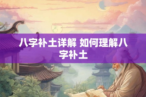 八字补土详解 如何理解八字补土