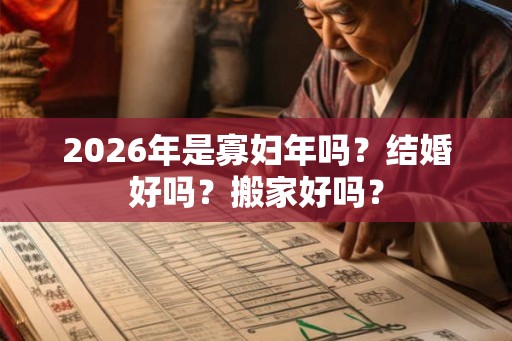 2026年是寡妇年吗?结婚好吗?搬家好吗? 2026年是寡妇年吗?结婚好吗?搬家好吗?