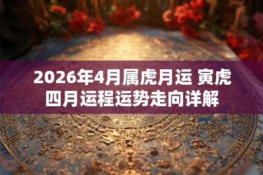 2026年4月属虎月运 寅虎四月运程运势走向详解