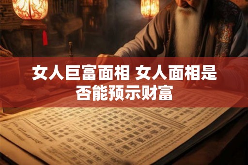 女人巨富面相 女人面相是否能预示财富