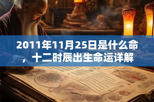 2011年11月25日是什么命，十二时辰出生命运详解