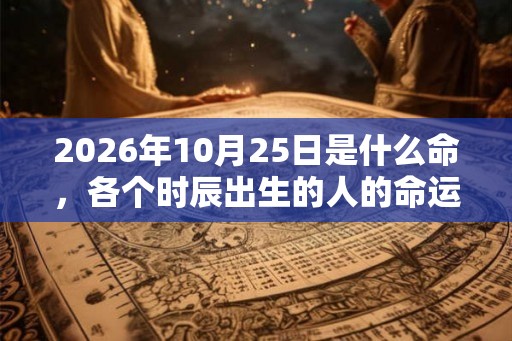 2026年10月25日是什么命，各个时辰出生的人的命运