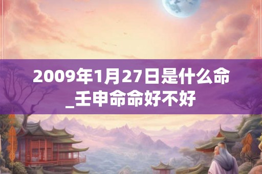 2009年1月27日是什么命_壬申命命好不好