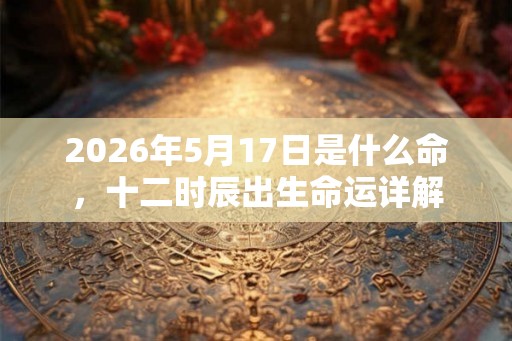2026年5月17日是什么命，十二时辰出生命运详解